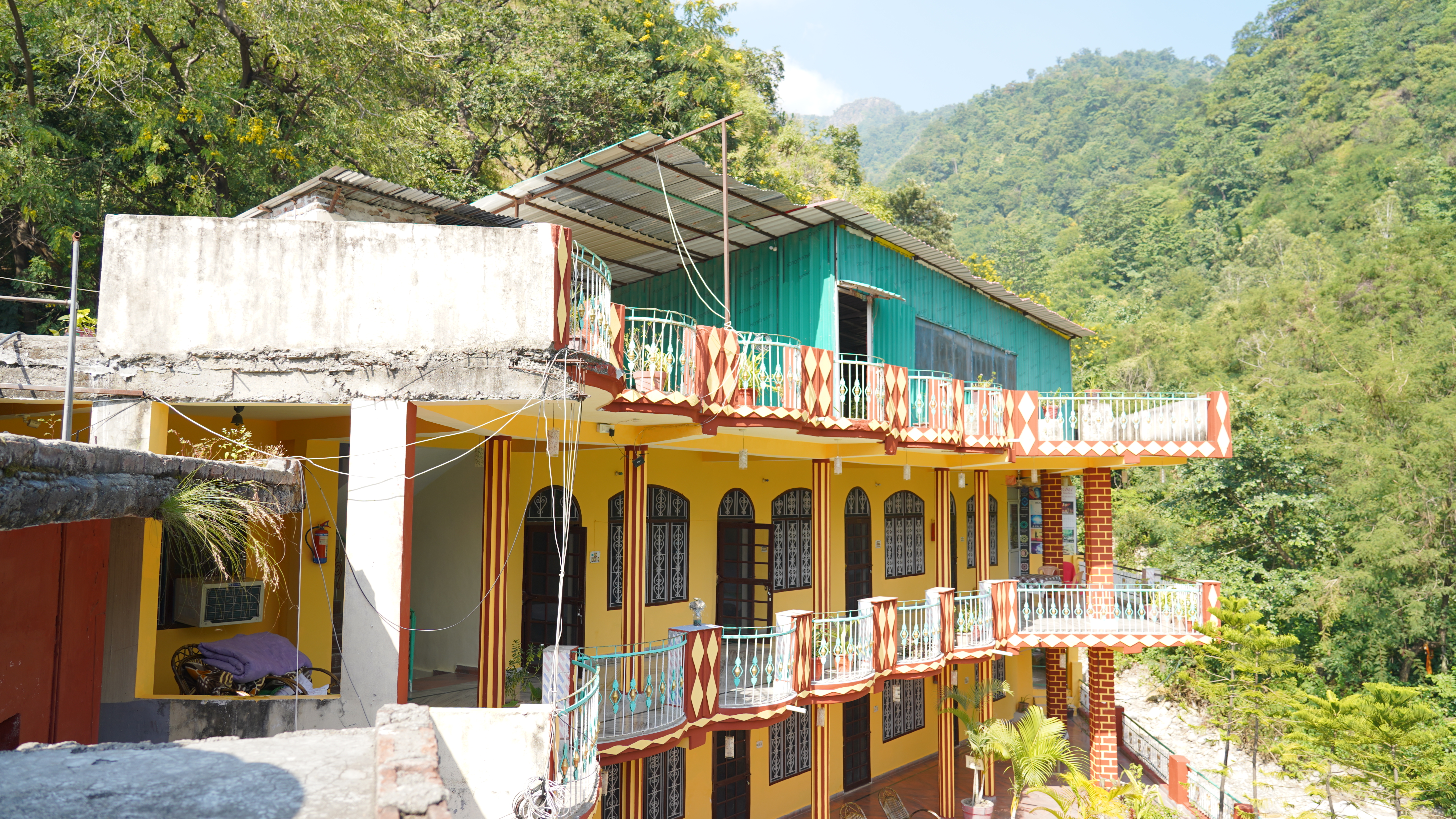 Ashram with Himalayan backdrop